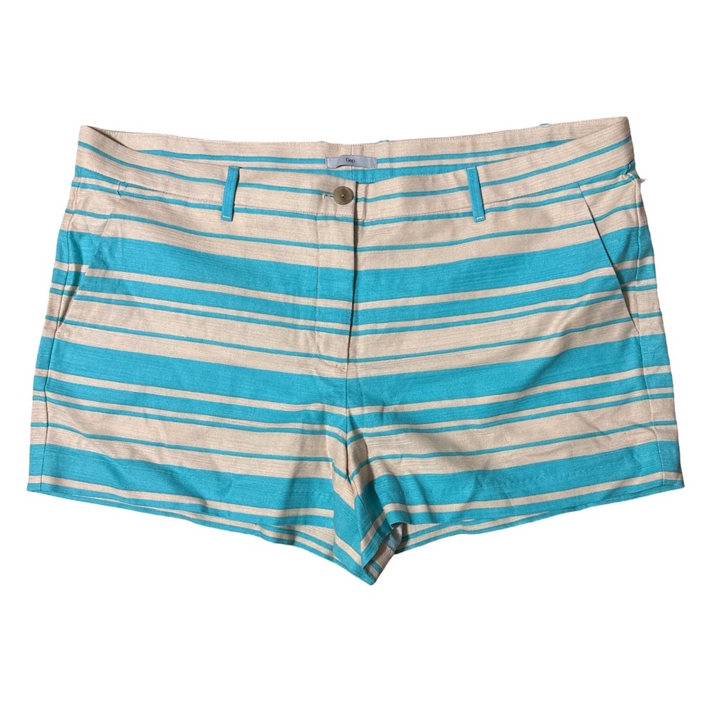 GAP Blue and Tan Striped Women's Shorts